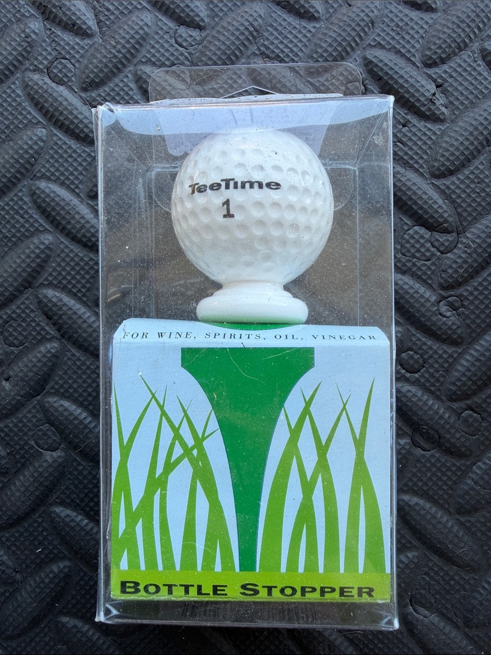 TeeTime White Golf Ball Bottle Stopper by
